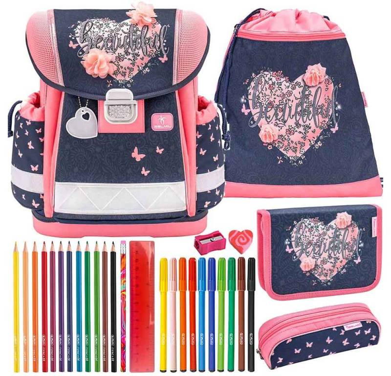 Belmil Schulranzen Set Classy 10-teilig 2025 Mädchen Beautiful Flowers von Belmil