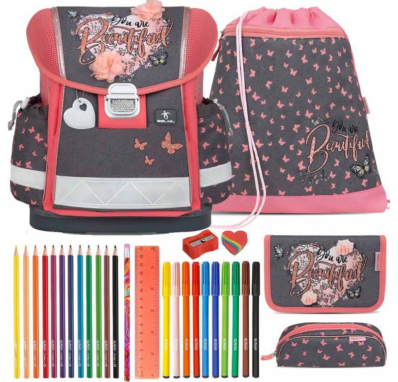 Belmil Schulranzen Set Classy 10-teilig 2025 Mädchen Bloomy Blossom von Belmil