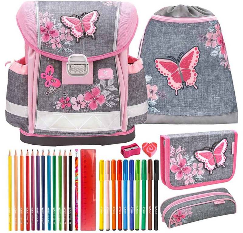 Belmil Schulranzen Set Classy 10-teilig 2025 Mädchen Butterfly Elegant von Belmil