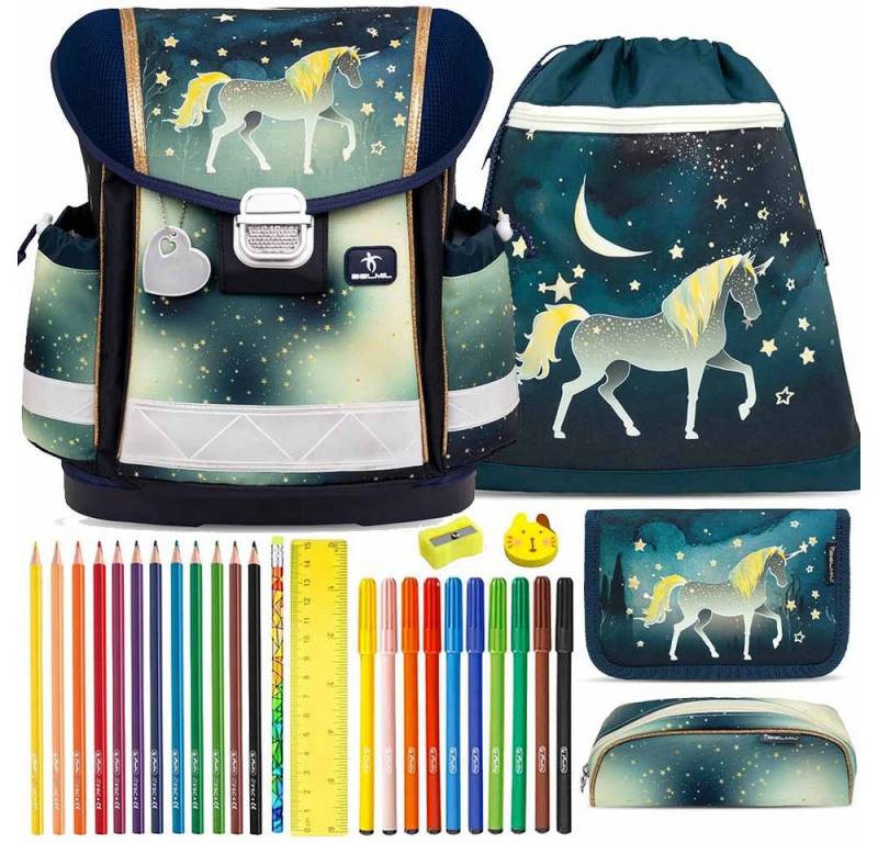 Belmil Schulranzen Set Classy 10-teilig 2025 Mädchen Sparkling Unicorn von Belmil