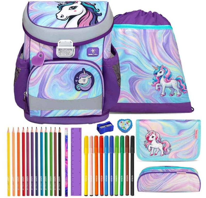 Belmil Schulranzen Set Mini Fit 10-teilig 2025 Mädchen Unicorn Dream von Belmil