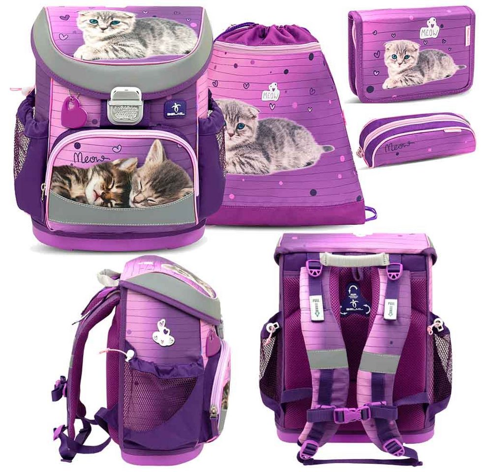 Belmil Schulranzen Set Mini Fit 4-teilig 2024 Mädchen Little Caty von Belmil