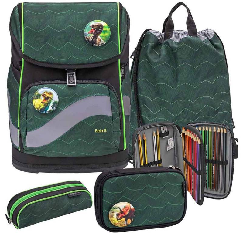 Belmil Schulranzen Set Premium Smarty Plus 10-teilig 2024 Jungen Twist of Lime von Belmil