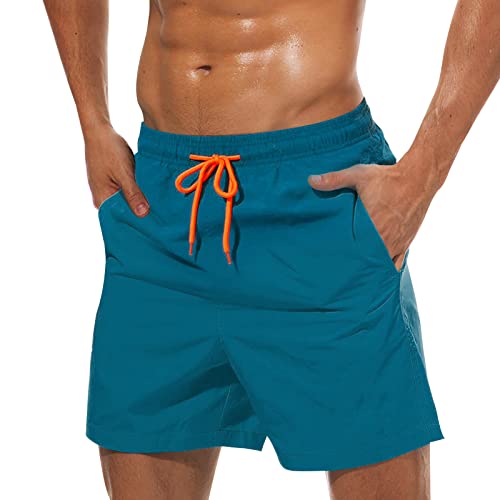 BelonLink Badehose Herren Schnelltrocknend Badeshorts, Wasserabweisend Badeshorts Männer mit Mesh-Futter und Verstellbarem Tunnelzug, Trainingsshorts Urlaub Freizeit Short (Blau L) von BelonLink