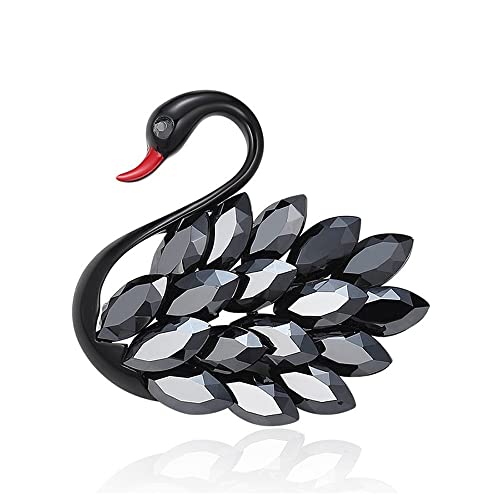 Belons Damen Brosche Schwan Mädchen Anstecknadel Schwan Brosche Kristall Legierung Pin Sicherheitsnadel Schmuckzubehör von Belons