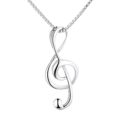 Belons Damen Kette Musik 925 Sterling Silber Musiknote Anhänger Halskette Note Kette mit Anhänger für Mädchen Kinder von Belons