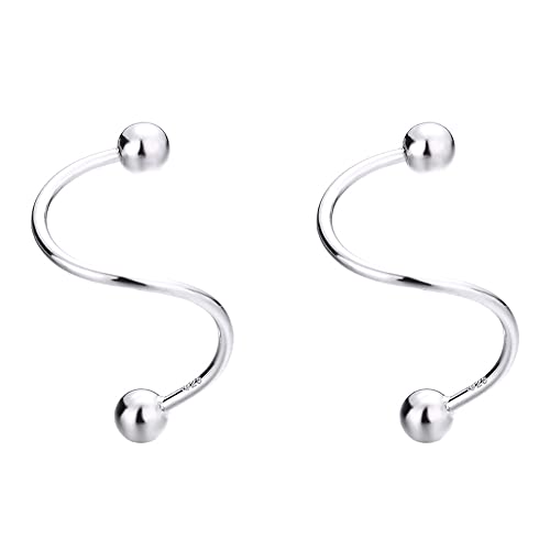 Belons Mädchen Ohrstecker Ohrringe 925 Sterling Silber Spirale Ohrstecker Schraubenlinie Creolen Ohrringe für Damen Frauen von Belons