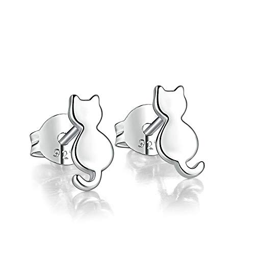 Belons Ohrstecker Mädchen 925 Sterling Silber Süße Katzen Kätzchen Ohrstecker Damen Ohrringe Kinder Ohrschmuck von Belons