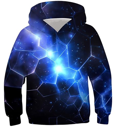 Belovecol 3D Hoodie Kinder Jungen Mädchen Lustig Konstellation Kapuzenpullover Langarm Sweatshirt Pullover 11-13 Jahre von Belovecol