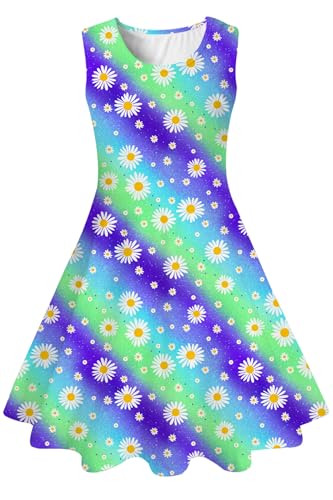 Belovecol Gänseblümchen Kleid Mädchen Kleid für Mädchen Sommerkleid A-Linie Ärmelloses 4-5 Jahre von Belovecol