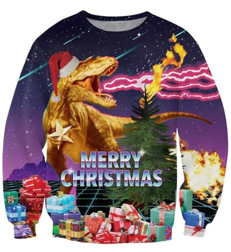 Belovecol Herren Damen Hässliche Weihnachten Sweater Christmas Sweatshirt Crewneck Weihnachten Langarm Pullover für Weihnachten XXL von Belovecol