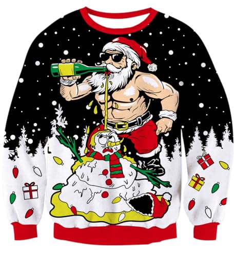 Belovecol Herren Damen Weihnachtspullover Ugly Christmas Sweater Hässliche Weihnachten Pullover Santa Claus M von Belovecol