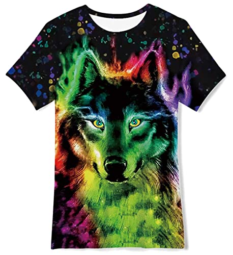 Belovecol Junge Mädchen T-Shirt 3D Cool Tshirts Sommer Kurzarm Rot Tunnel T Shirts 10-12 Jahre von Belovecol