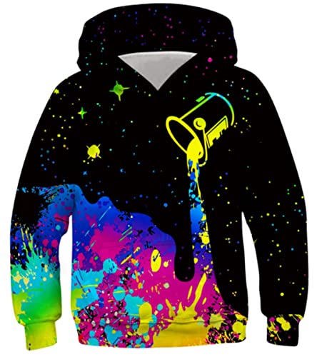 Belovecol Kinder Hoodies Jungen Mädchen 3D Cool Hoody Lustiger Pullover Galaxy Hoody Sweatshirt Langarm Pullover mit Zwei Taschen für Teen Galaxy 14 15 16 Jahre von Belovecol