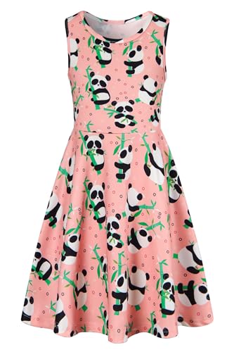 Belovecol Mädchen Kleider Panda Sommer A-Linie Midi Rundhals Kleid für Mädchen 4-5 Jahre von Belovecol