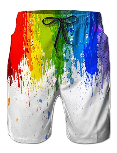 Belovecol Männer Badehose 3D Gedruckt Grafik Sommer Strand Surf Board Shorts Einstellbare Kordelzug XL von Belovecol
