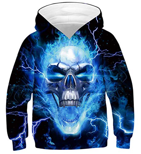 Belovecol Teens 3D Katze Hoodie Jungen Mädchen Kapuzenpullover Leichte Pullover Coole Kapuzen Sweatshirt mit Kordelzug 6 7 Jahre von Belovecol