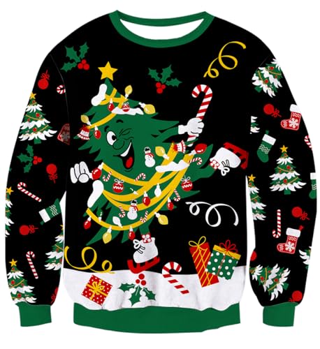 Belovecol Weihnachtspullover Herren Damen Strickpullover Unisex Weihnachten Pullover Lustigem,Ugly Christmas Sweater für Herren Damen Weihnachten Geschenke S von Belovecol