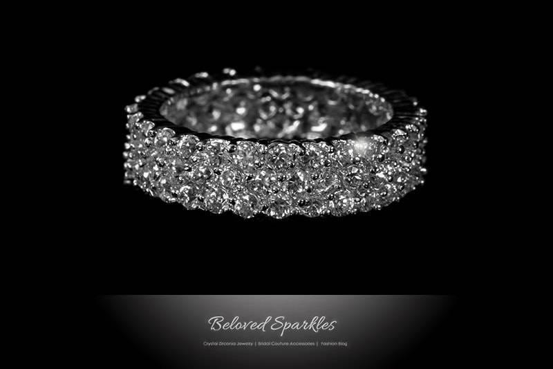 Diana Paved Cz Cluster Eternity 6Ct Cubic Zirconia Band Ring-Cubic Diamond Stackalbe Wedding Anniversary Promise Ring von BelovedSparkles