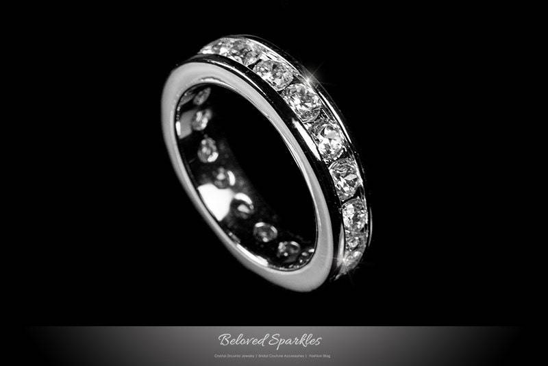 Hillary 3 Carat Round Cz Diamond Eternity Wedding Ring-Classic Cut Stackable Cubic Zirconia Anniversary Promise Band Ring von BelovedSparkles