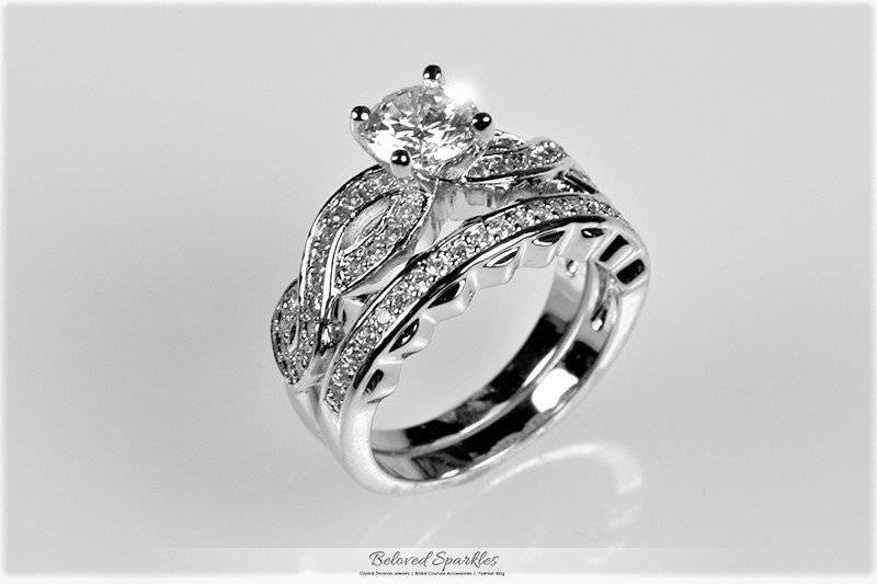 Pana 6.2mm 2.5Ct Round Infinity Twist Cubic Zirconia Engagement Wedding Ring Set-Cz Diamond Bridal Anniversary Promise - Er108373R01 von BelovedSparkles