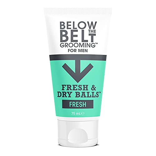 Below The Belt Grooming Fresh & Dry Ball, Intimate Deodorant und Anti-Chafing-Creme für Männer, schützt vor Schweiß, Geruch und Reibung, frischer Duft, 75 ml. von Below The Belt Grooming