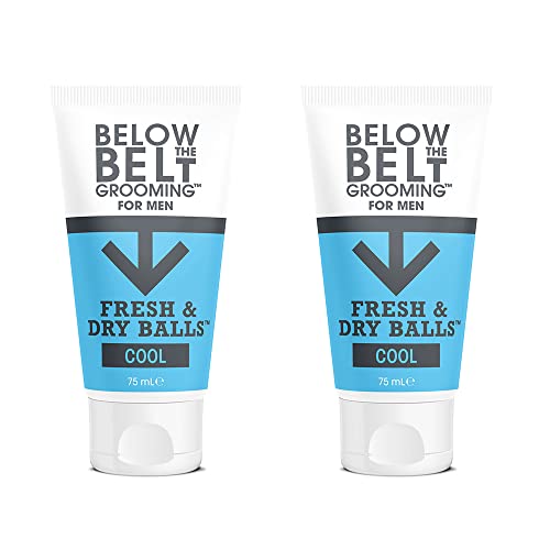 Below The Belt Grooming Fresh & Dry Balls - Intimate Deodorant For Men - Protects against Sweat, Odour and Chafing - Cool Mint Fragrance 2 x 75ml von Below The Belt Grooming