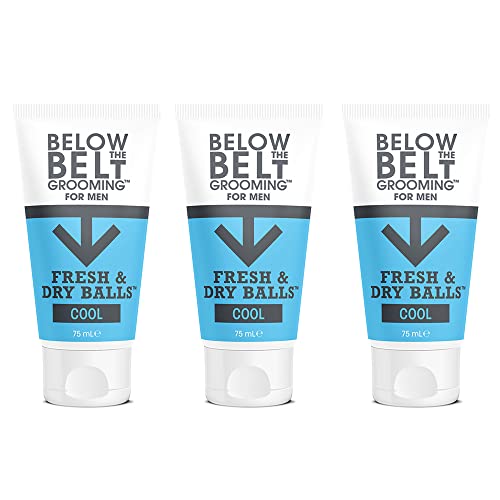 Below The Belt Grooming Fresh & Dry Balls - Intimate Deodorant For Men - Protects against Sweat, Odour and Chafing - Cool Mint Fragrance 3 x 75ml von Below The Belt Grooming