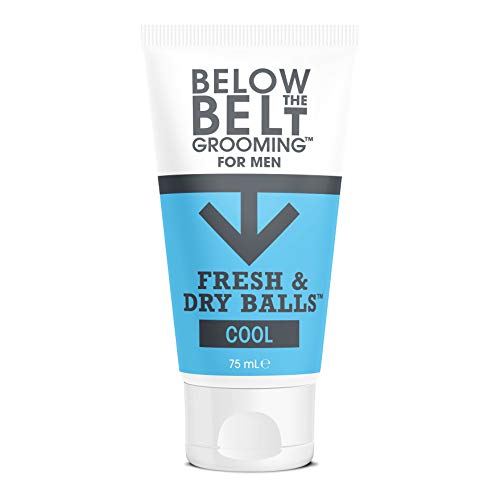 Below The Belt Grooming Fresh & Dry Ball Cool Ball, Intimate Deodorant für Männer, schützt vor Schweiß, Geruch und Reibung, kühler Minzduft, 75 ml. von Below The Belt Grooming