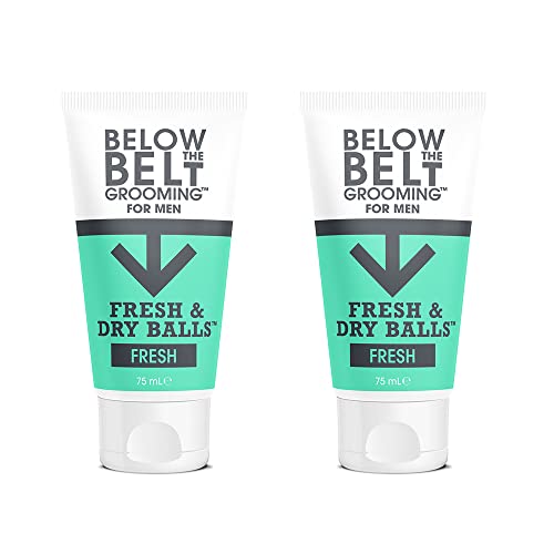 Below The Belt Grooming Fresh & Dry Balls - Intimate Deodorant For Men - Protects against Sweat, Odour and Chafing - Fresh Scent 2 x 75ml von Below The Belt Grooming