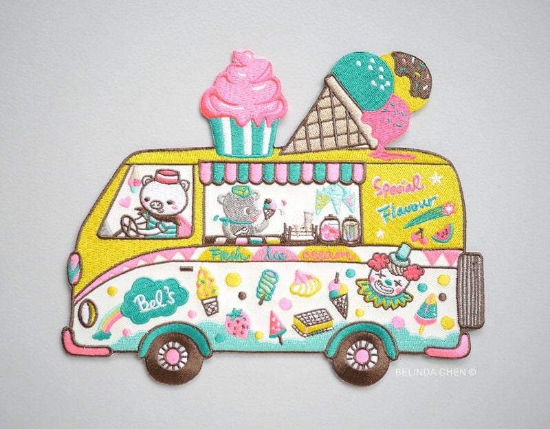 Ice Cream Truck Xxl Rücken Aufnäher von BelsArt