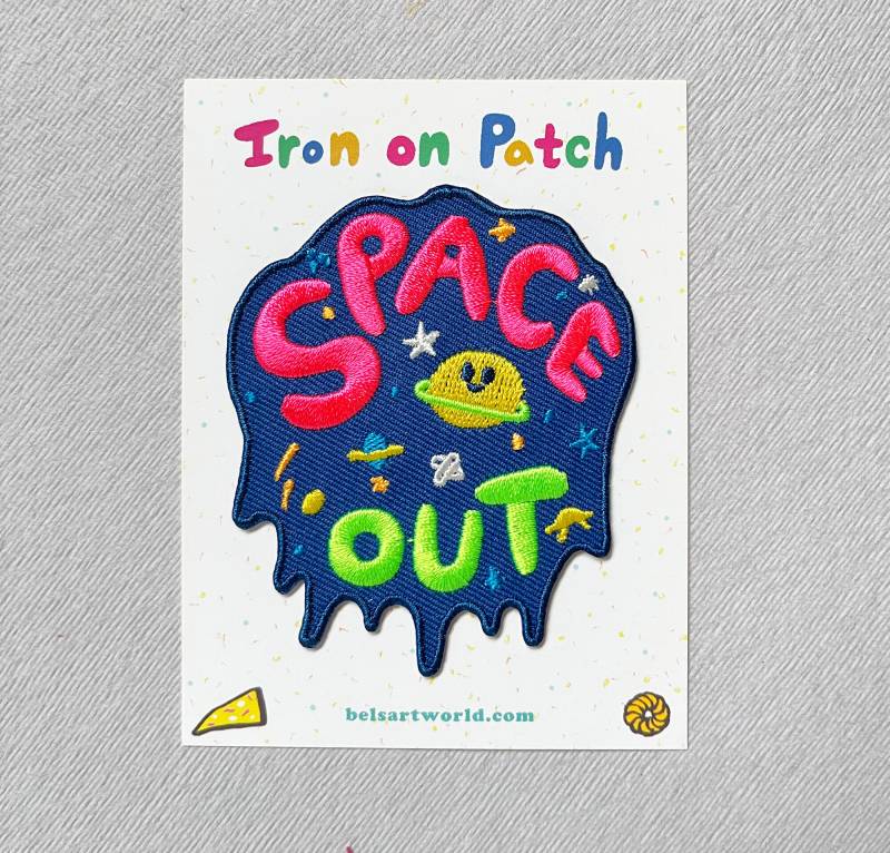 Space Out Bügelbild | Neon Pink/ Limette Grün Edition von BelsArt