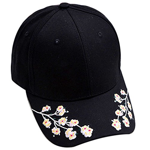 Belsen Damen Plum Stickerei Baseball Sport Kappen Cap Trucker Hat (schwarz) von Belsen