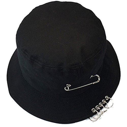 Belsen Damen Stift Reifen Sonnenhut Bucket Hat Fischerhüte Strand Hut Mütze (Black) von Belsen