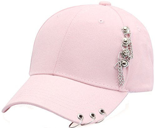 Belsen Damen Stift Ring Reifen Eisenkette Vintage Baseball Cap Trucker Hat (rosa) von Belsen