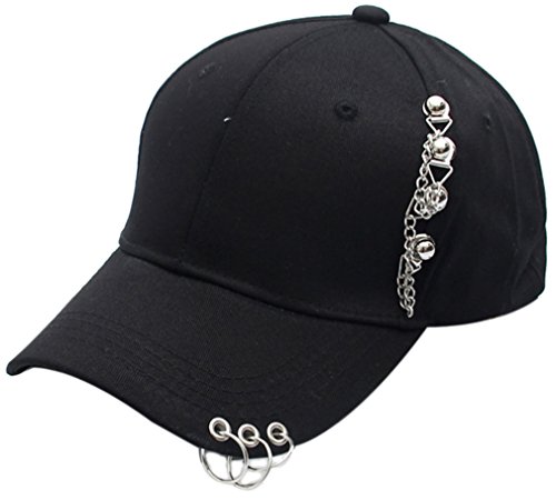 Belsen Damen Stift Ring Reifen Eisenkette Vintage Baseball Cap Trucker Hat (schwarz) von Belsen