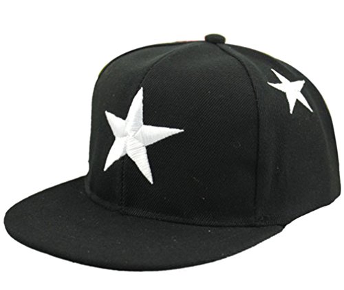 Belsen Kind Hip-Hop Stern Dreidimensional Stickerei Cap Baseball Kappe Hut (schwarz) von Belsen