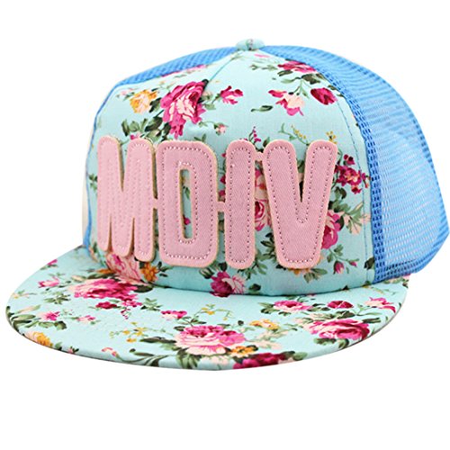 Belsen Mädchen Rock Blume Baseball Kappen Mesh Cap Truckers Hat (Briefe Blau) von Belsen