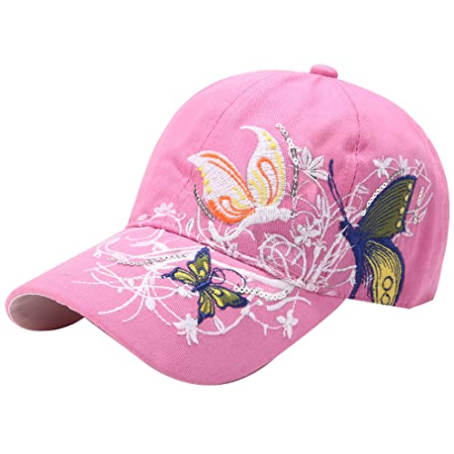 Belsen Mädchen Schmetterlings-Stickerei- Vintage Baseball Cap Snapback Trucker Hat (rosa) von Belsen