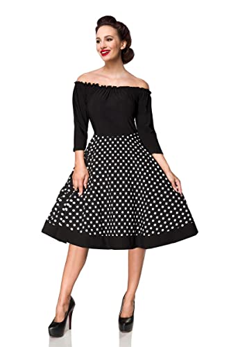 Belsira Carmen-Swingkleid Frauen Mittellanges Kleid schwarz/weiß 3XL von Belsira