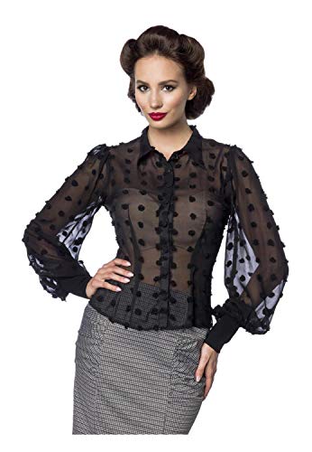 Belsira Damen Vintage-Bluse gepunktet M18 S von Belsira