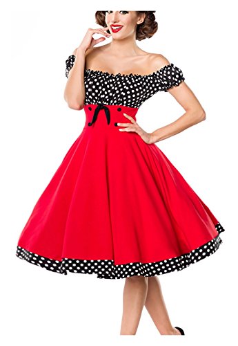 Belsira Damen schulterfreies Swing-Kleid im Retro-Style L von Belsira