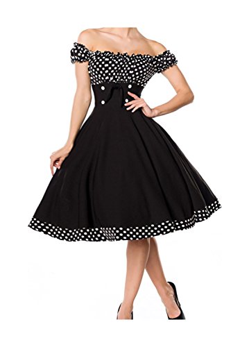 Belsira Damen schulterfreies Swing-Kleid im Retro Style XL von Belsira