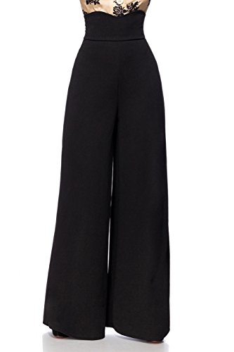 Marlenehose mit hohem Bund 50074 - eleganter Retro-Look von Belsira (S, Schwarz) von Belsira