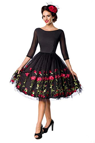 Belsira Retro Swingkleid 50148, mit aufgestickten Rosen - Premiumkleider XL von Belsira