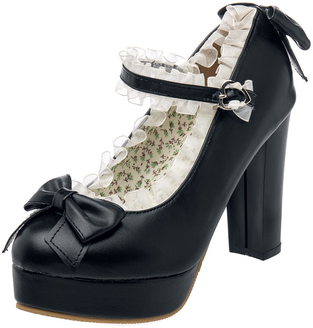 Belsira - Rockabilly High Heel - Mary Jane Pumps - EU37 bis EU41 - für Damen - Größe EU39 - schwarz von Belsira