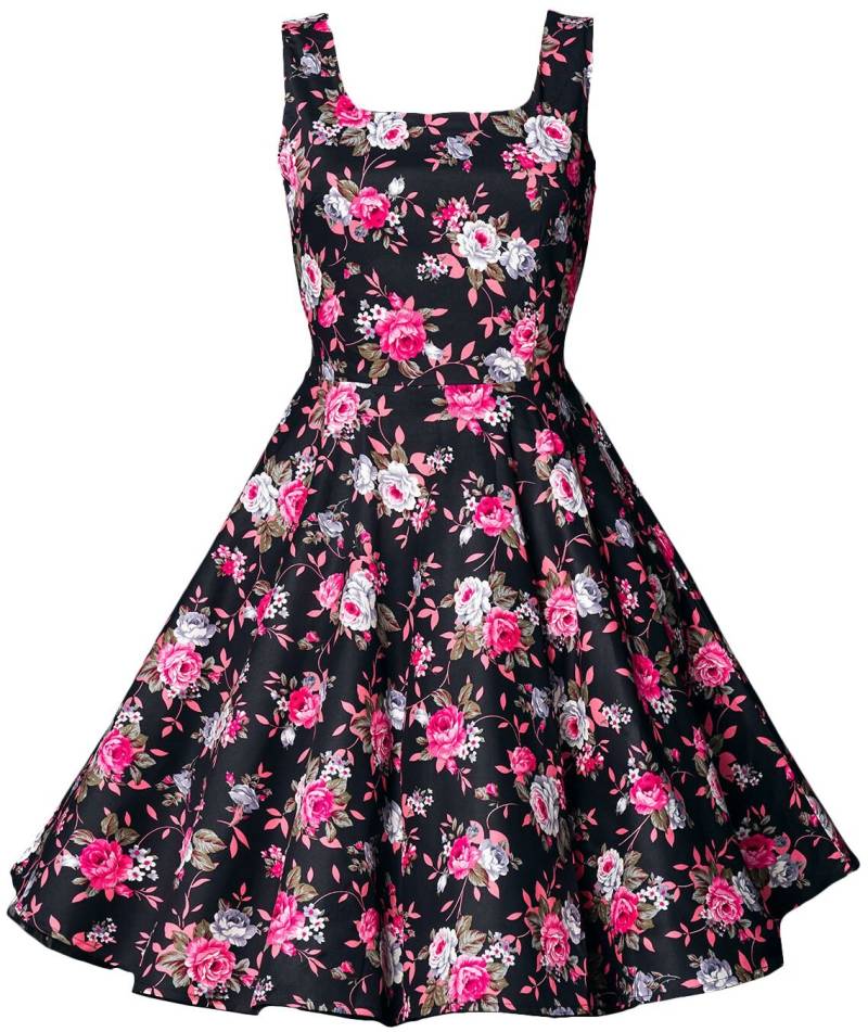 Belsira - Rockabilly Kleid knielang - Swing-Blumenkleid - XL bis 3XL - für Damen - Größe 3XL - multicolor von Belsira
