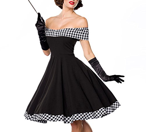 Belsira Schulterfreies Swing-Kleid - schwarz/Weiss, Gr??e:M von Belsira