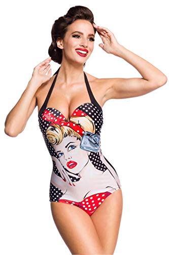 Belsira Vintage Badeanzug mit Retro Print Pinup L von Belsira