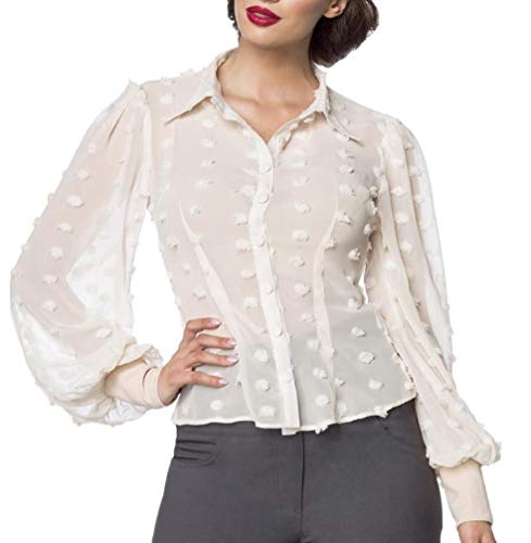 Belsira Vintage-Bluse Langarm transparentem Effektstoff L von Belsira